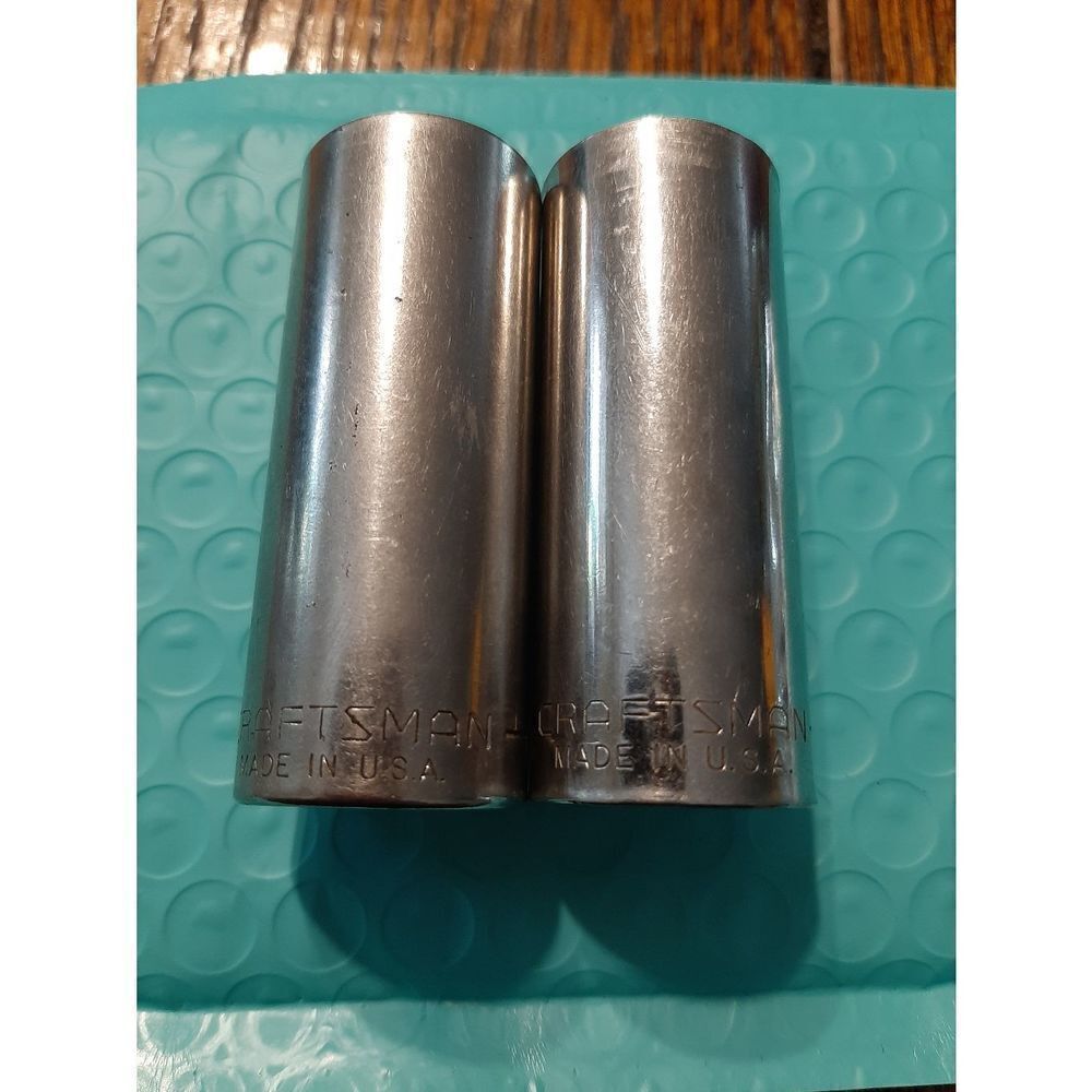 Vintage Craftsman Lot 2 3/4" 6 and 12 Point 3/8" Drive Deep Well Sockets